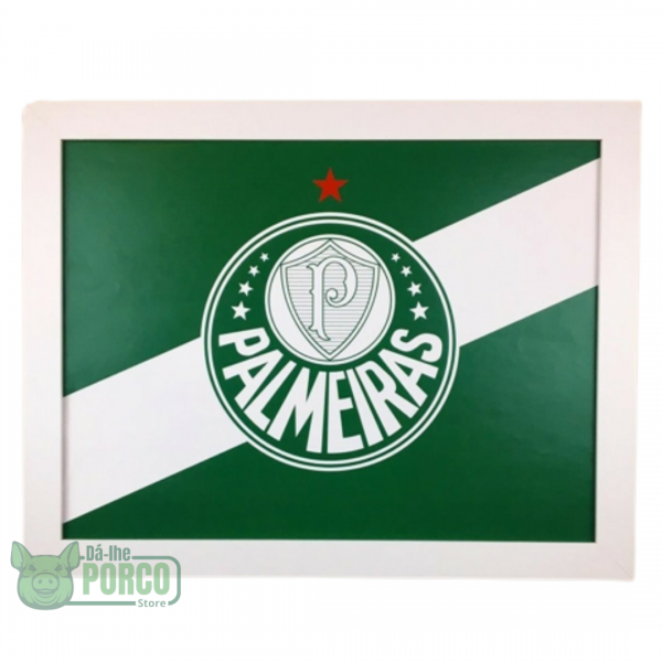 Quadro com Vidro Bandeira Palmeiras 30cm