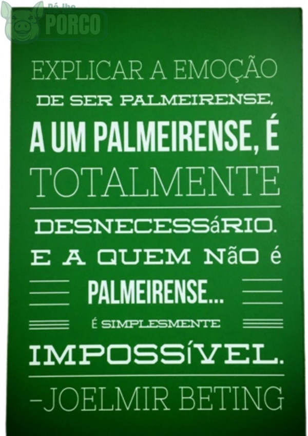 Placa MDF Palmeiras Joelmir Beting Classic 30cm