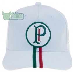 Boné Palmeiras Aba Curva Palestra Bordado Oficial - Branco