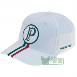 Boné Palmeiras Aba Curva Palestra Bordado Oficial - Branco