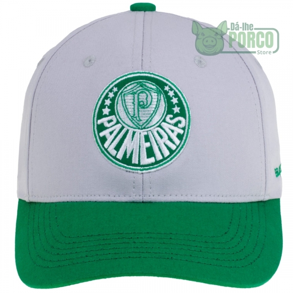 Boné Palmeiras Bordado Ajustável Cinza