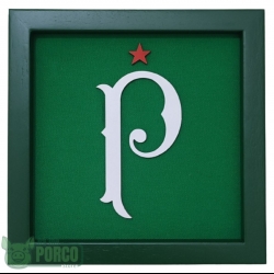 Quadro P (Fundo Verde) 22x22cm