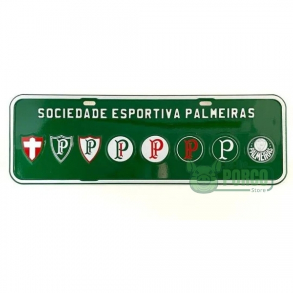 Placa Decorativa Palmeiras Evolução dos Escudos (Verde)