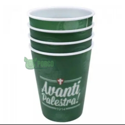 Jogo 4 Copos Plástico 3D 400ml Palmeiras