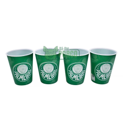 Jogo 4 Copos Plástico 3D 400ml Palmeiras