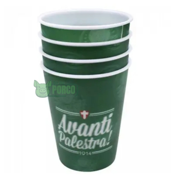 Jogo 4 Copos Plástico 3D 400ml Palmeiras