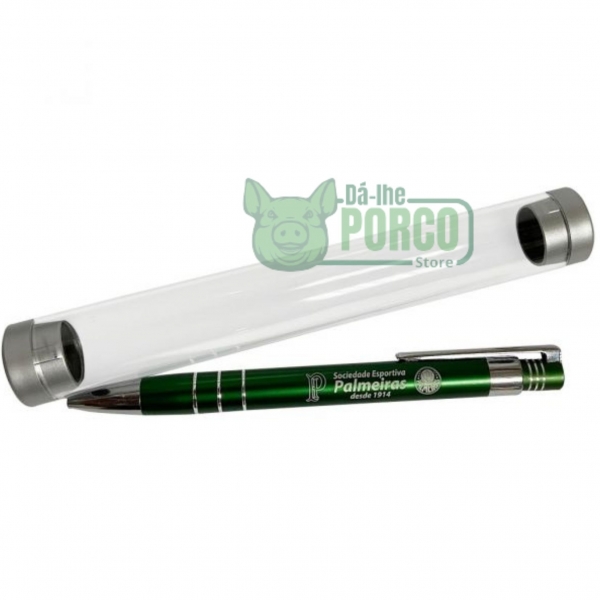 Caneta Verde Com Tubinho Palmeiras