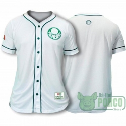 Camisa Baseball Unissex Branca Palmeiras