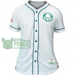 Camisa Baseball Unissex Branca Palmeiras