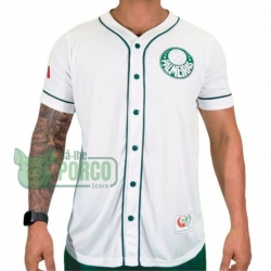 Camisa Baseball Unissex Branca Palmeiras