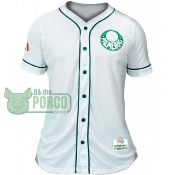 Camisa Baseball Unissex Branca Palmeiras
