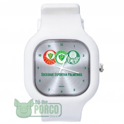 Relógio Troca Pulseira Escudos Palmeiras Silver