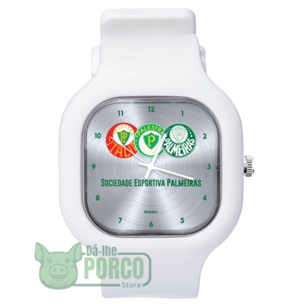 Relógio Troca Pulseira Escudos Palmeiras Silver